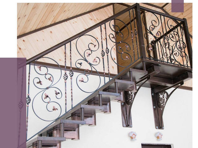 Кованые лестницы в Кольчугине от 79334 руб. под ключ