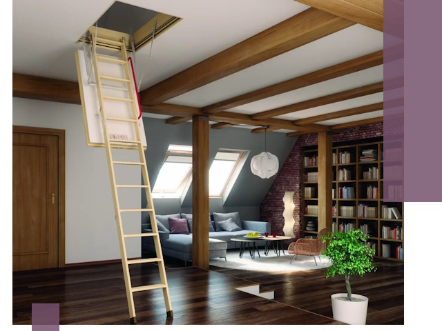 Чердачные лестницы под ключ в Кольчугине: изготовление и монтаж