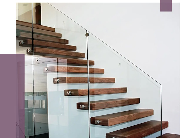 Стеклянные перила для лестницы в Кольчугине от 14748 руб.