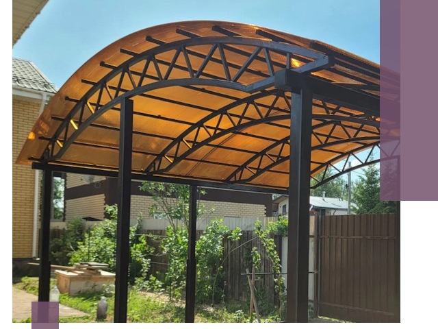 Изготовление навесов под ключ в Кольчугине из качественных материалов