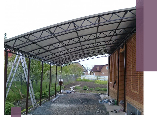 Профессиональный монтаж навесов под ключ в Кольчугине