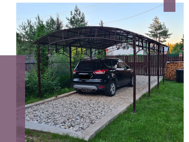 Навесы для автомобиля в Кольчугине от 13070 руб.  | ПРОЛЁТ-Кль