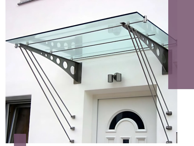 Козырьки над входом под ключ в Кольчугине — изготовление и монтаж