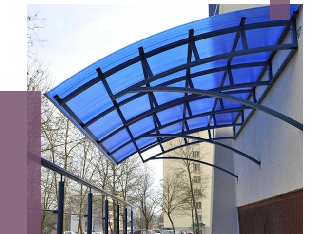 Козырьки из поликарбоната в Кольчугине от 4272 руб. под ключ | ПРОЛЁТ-Кль