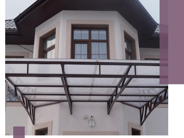 Козырьки из поликарбоната под ключ в Кольчугине