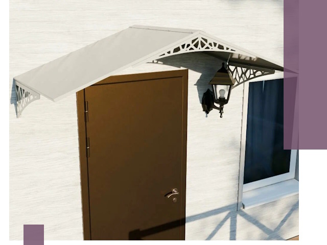 Металлические козырьки на входы и террасы в Кольчугине