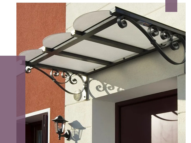 Односкатные козырьки в Кольчугине от 8340 руб.  | ПРОЛЁТ-Кль