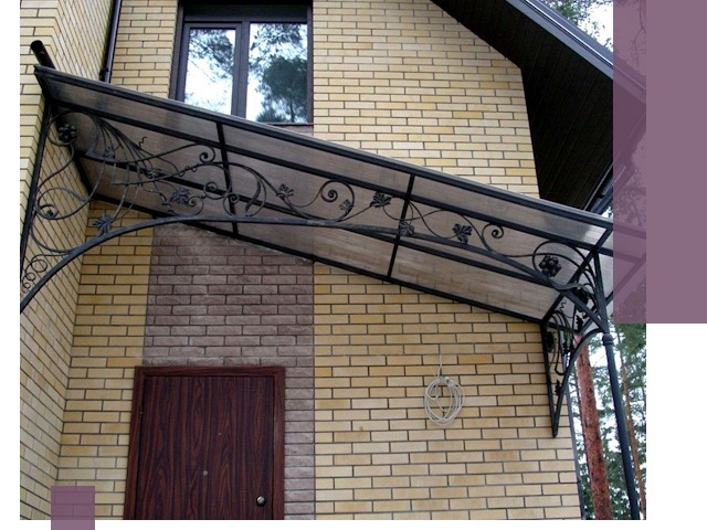 Односкатные козырьки из металла под ключ в Кольчугине