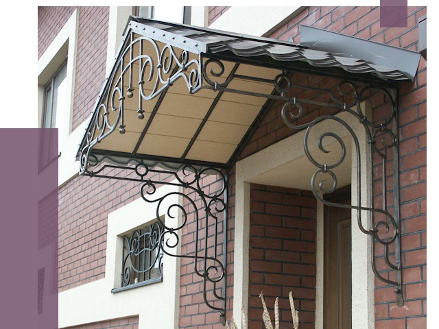 Двускатные козырьки в Кольчугине под ключ от 12714 руб.