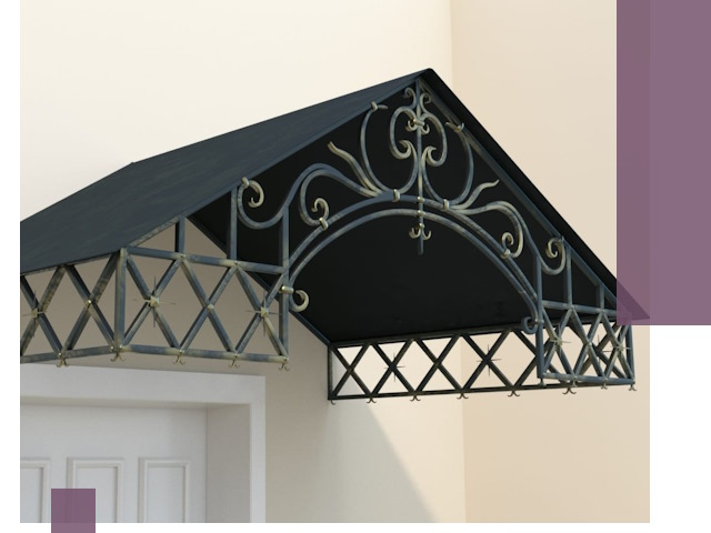 Двускатные металлические козырьки под ключ в Кольчугине