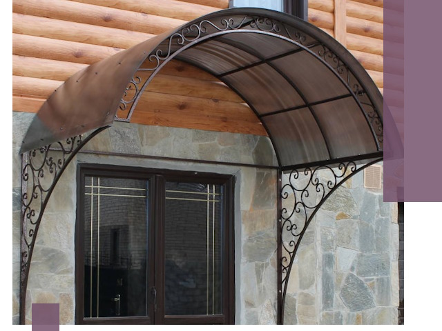 Арочные козырьки под ключ в Кольчугине: изготовление и монтаж